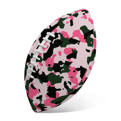 Pink Green And Black Camouflage Print Rugby Ball