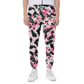 Pink Green And Black Camouflage Print Joggers