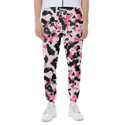 Pink Green And Black Camouflage Print Scuba Joggers