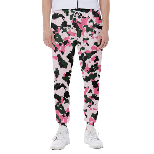 Pink Green And Black Camouflage Print Scuba Joggers