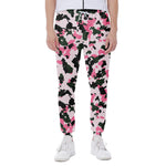 Pink Green And Black Camouflage Print Scuba Joggers