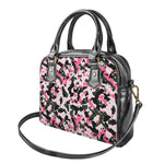 Pink Green And Black Camouflage Print Shoulder Handbag
