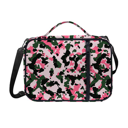 Pink Green And Black Camouflage Print Shoulder Strap Bible Bag