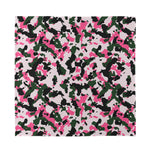 Pink Green And Black Camouflage Print Silk Bandana