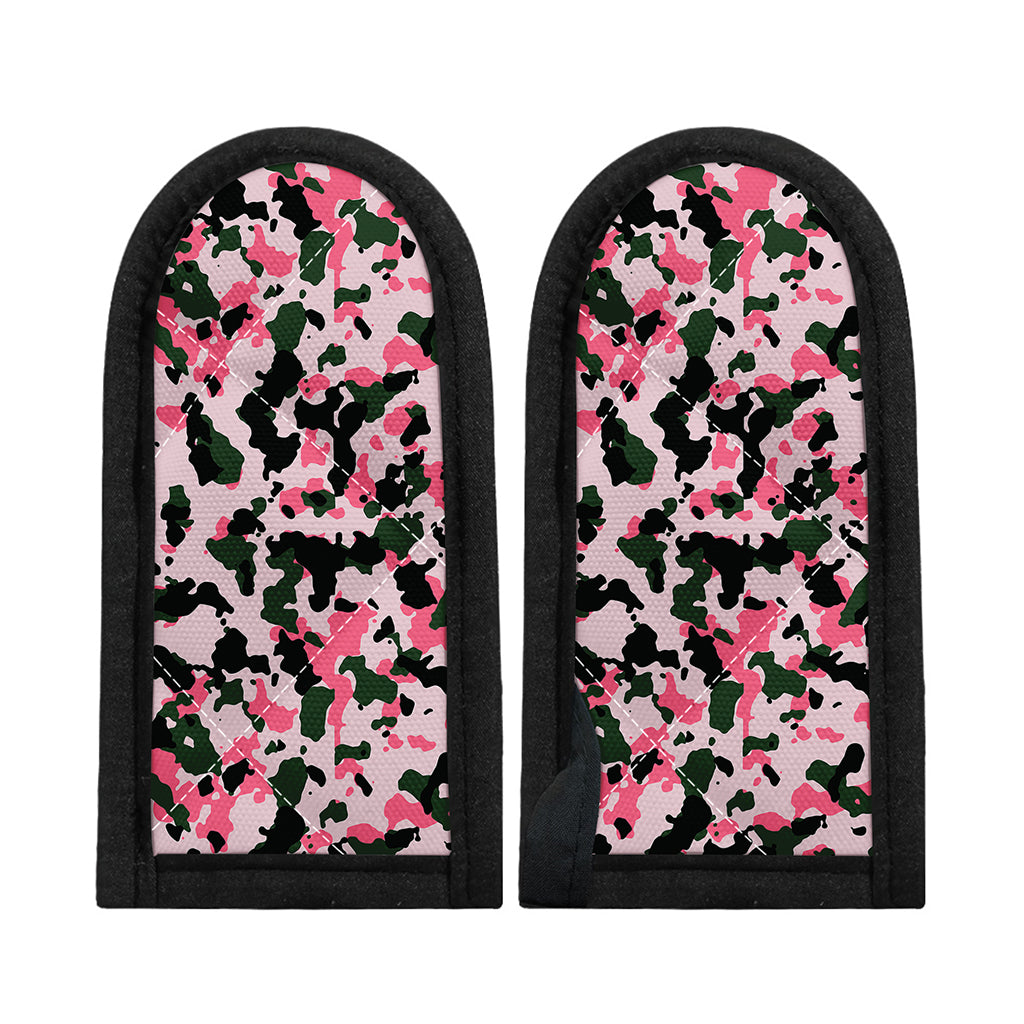 Pink Green And Black Camouflage Print Skillet Handle Cover