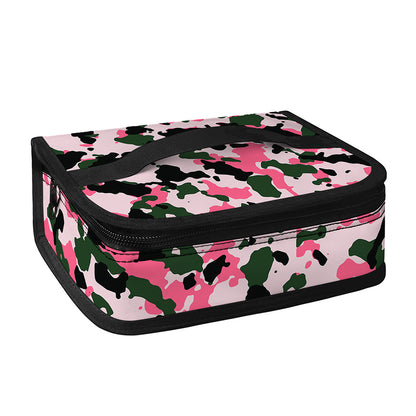 Pink Green And Black Camouflage Print Small Lunch Bag