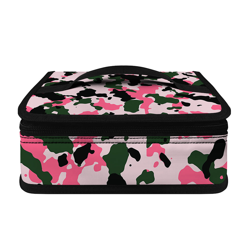 Pink Green And Black Camouflage Print Small Lunch Bag