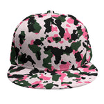 Pink Green And Black Camouflage Print Snapback Cap