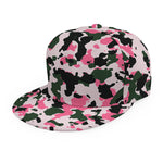 Pink Green And Black Camouflage Print Snapback Cap