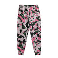 Pink Green And Black Camouflage Print Sweatpants