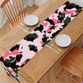 Pink Green And Black Camouflage Print Table Runner