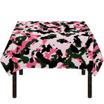 Pink Green And Black Camouflage Print Tablecloth