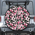 Pink Green And Black Camouflage Print Tire Cover