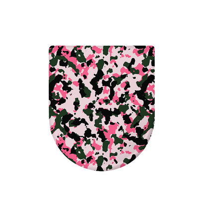 Pink Green And Black Camouflage Print Toilet Lid Cover