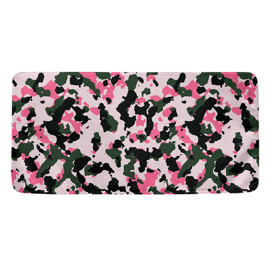 Pink Green And Black Camouflage Print Towel