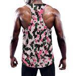 Pink Green And Black Camouflage Print Training Tank Top