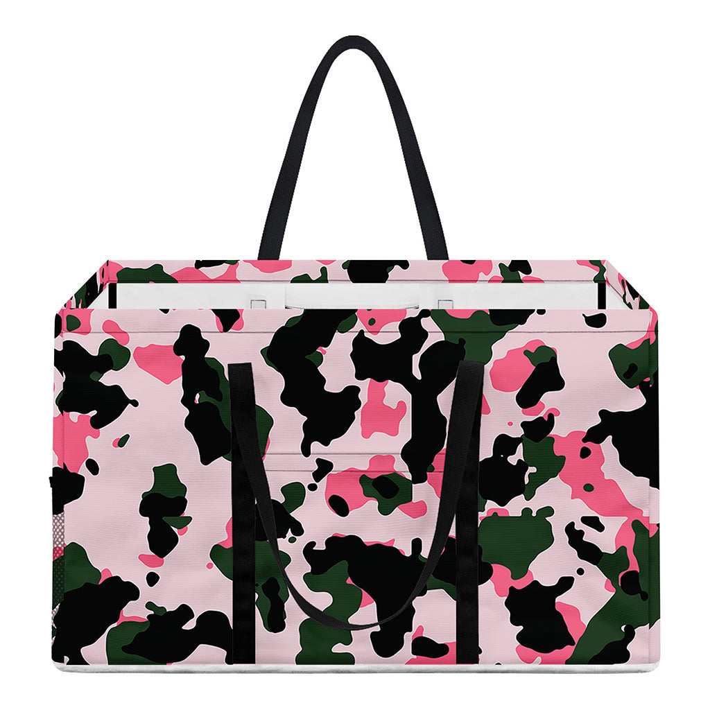 Pink Green And Black Camouflage Print Utility Tote Bag