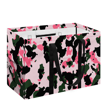 Pink Green And Black Camouflage Print Utility Tote Bag