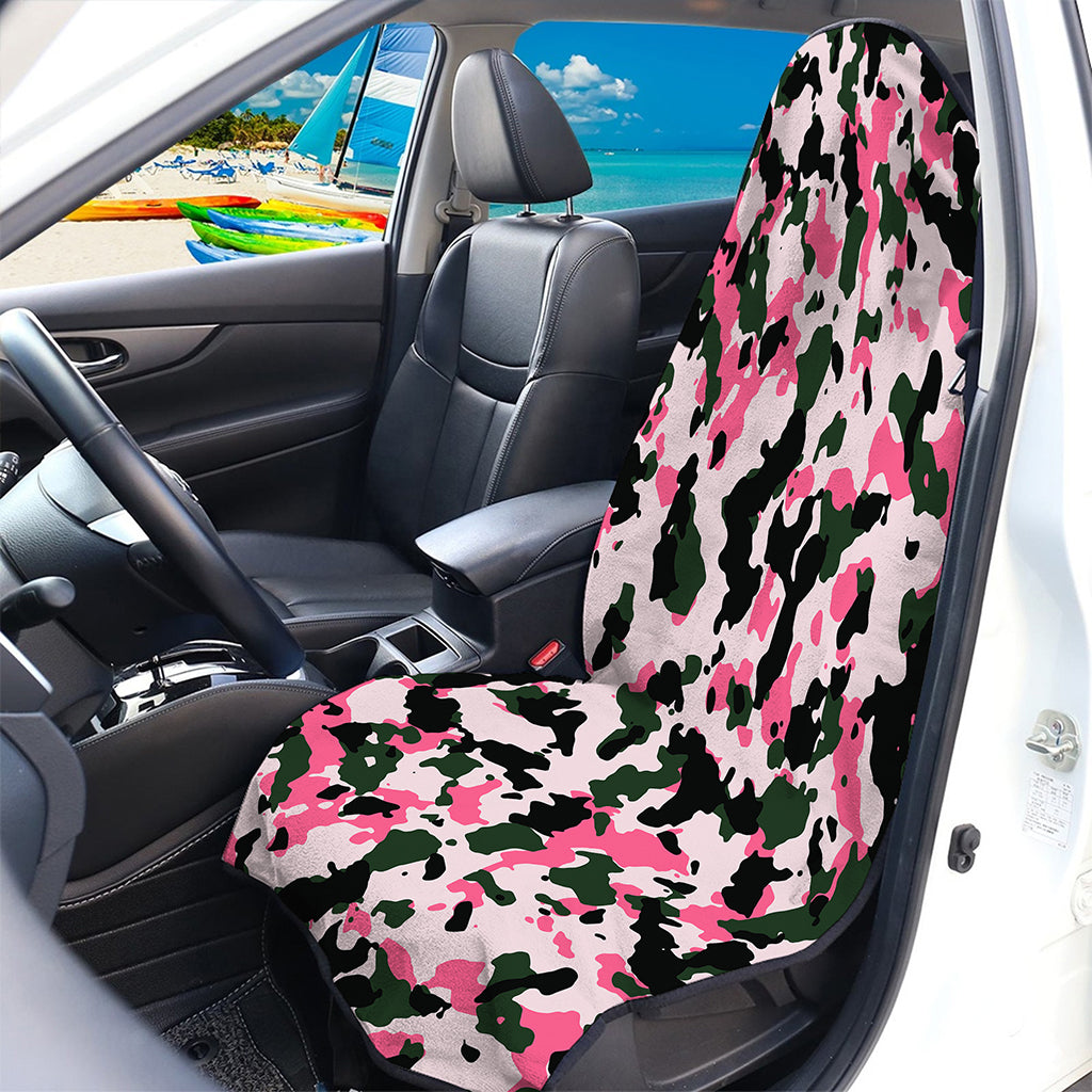 Pink Green And Black Camouflage Print Waterproof Car Seat Cover
