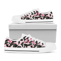 Pink Green And Black Camouflage Print White Low Top Sneakers