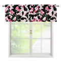 Pink Green And Black Camouflage Print Window Valance