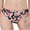 Pink Green And Black Camouflage Print Women's Thong