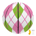 Pink Green And White Argyle Print Basketball