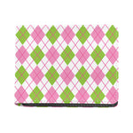 Pink Green And White Argyle Print Bifold Wallet
