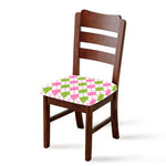 Pink Green And White Argyle Print Chair Cushion Cover