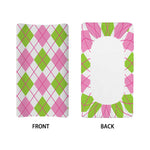 Pink Green And White Argyle Print Changing Pad Cover