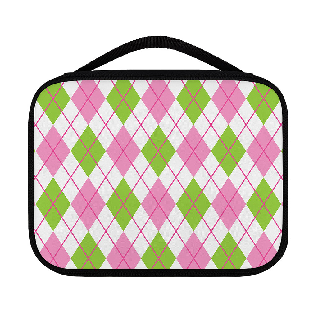 Pink Green And White Argyle Print Classic Bible Case