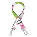 Pink Green And White Argyle Print Dog Seat Belt