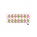 Pink Green And White Argyle Print Extended Mouse Pad