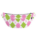 Pink Green And White Argyle Print Fanny Pack