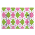 Pink Green And White Argyle Print Placemat