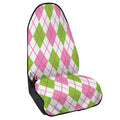 Pink Green And White Argyle Print Waterproof Car Seat Cover