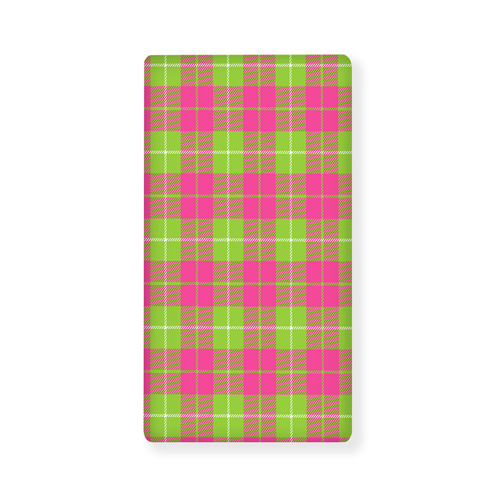 Pink Green And White Tartan Print Baby Crib Sheet
