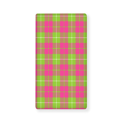 Pink Green And White Tartan Print Baby Crib Sheet