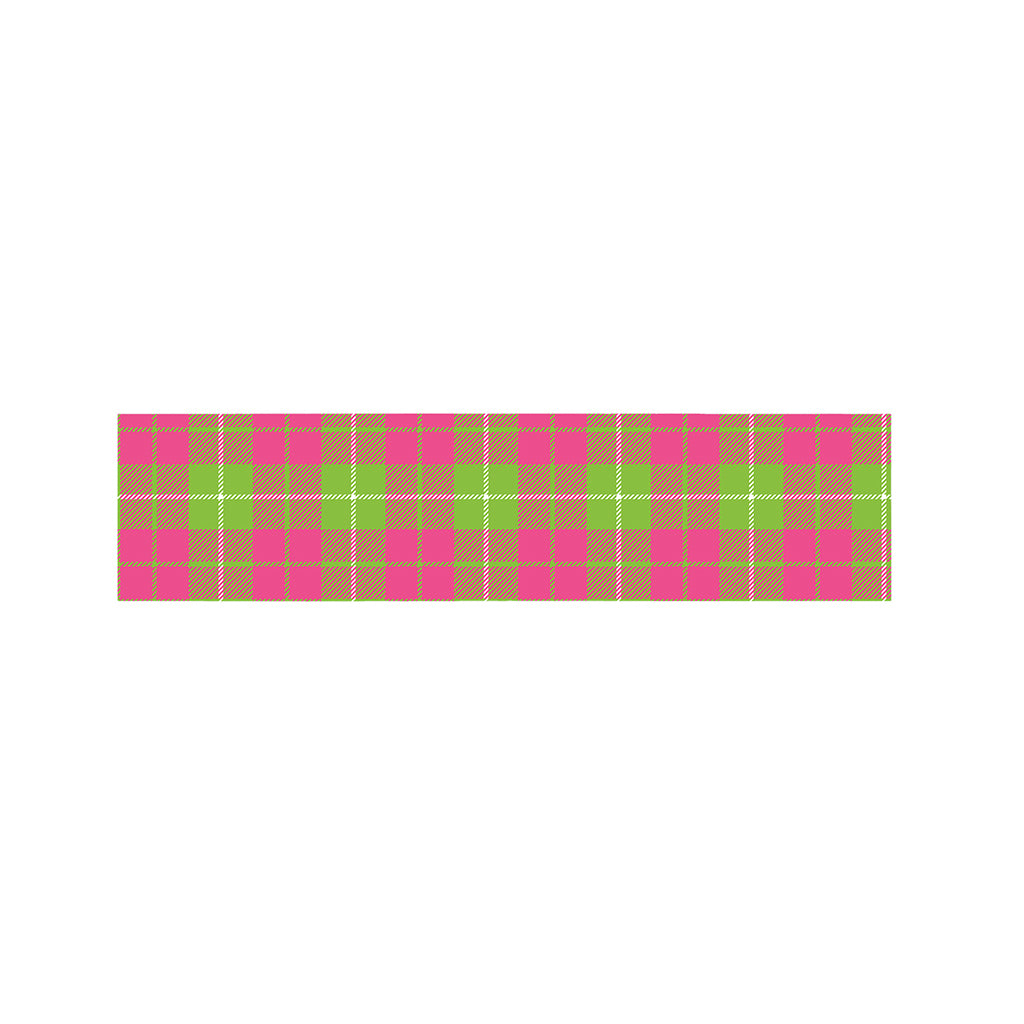 Pink Green And White Tartan Print Bed Runner