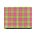 Pink Green And White Tartan Print Bifold Wallet