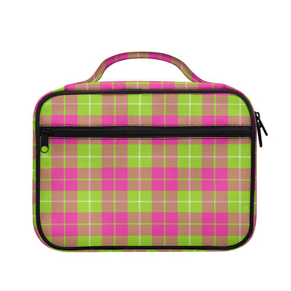 Pink Green And White Tartan Print Briefcase Bible Bag