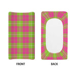 Pink Green And White Tartan Print Changing Pad Cover