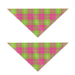 Pink Green And White Tartan Print Dog Bandana