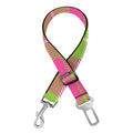 Pink Green And White Tartan Print Dog Seat Belt