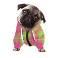 Pink Green And White Tartan Print Dog Zip Up Hoodie