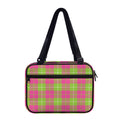 Pink Green And White Tartan Print Double Strap Bible Bag