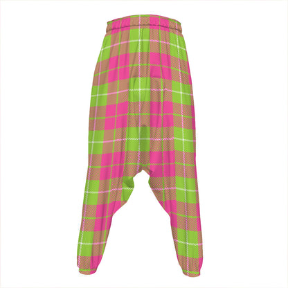 Pink Green And White Tartan Print Hammer Pants