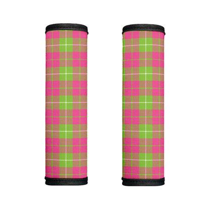 Pink Green And White Tartan Print Handle Covers