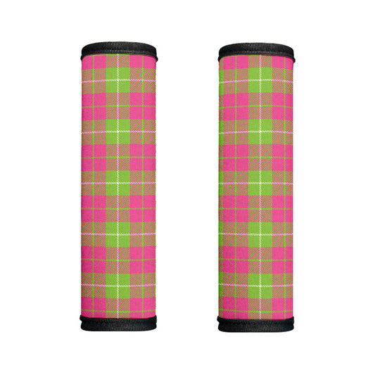 Pink Green And White Tartan Print Handle Covers