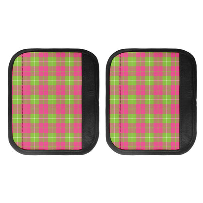 Pink Green And White Tartan Print Handle Covers